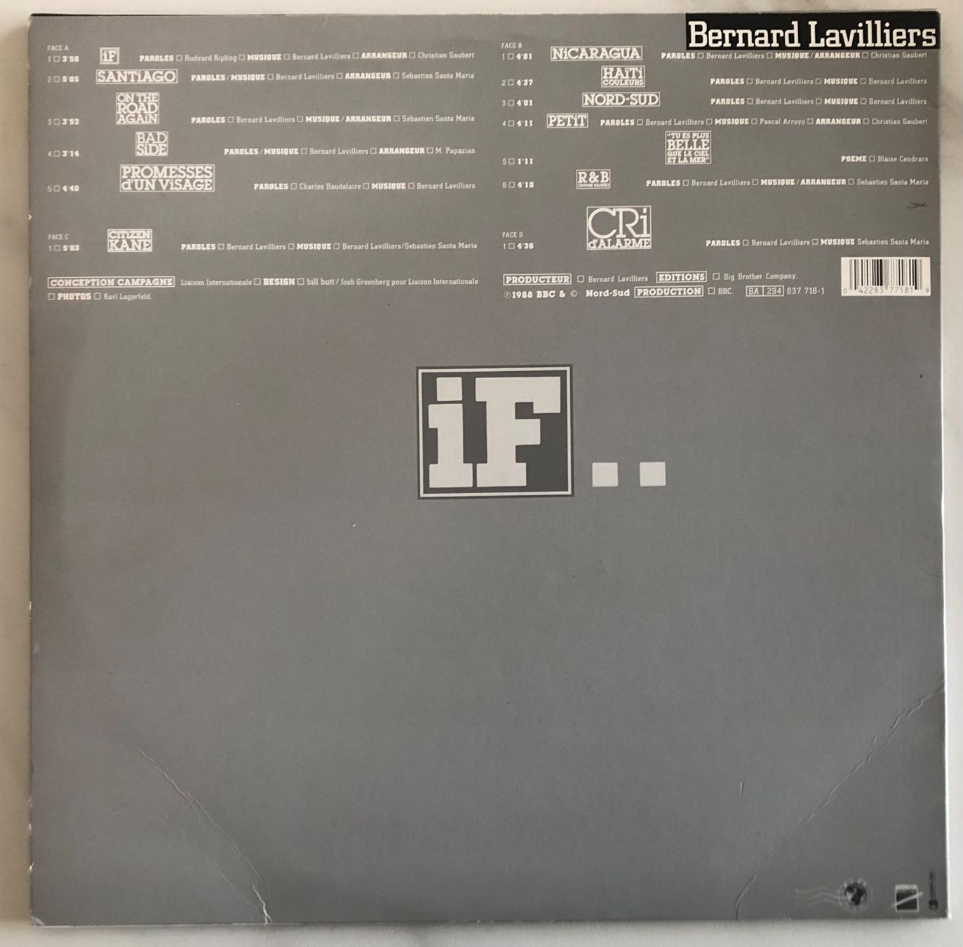 Dischi in vinile: BERNARD LAVILLIERS - IF – Usato da Poliez-Pittet venduto da Newtown-Records 1