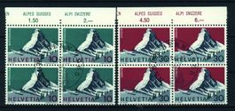 1965, Nr.433–434, Schweizer Alpen, Viererblöcke, ET