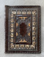 antike Lederhülle, Buchhülle, Briefmappe, etui cuir