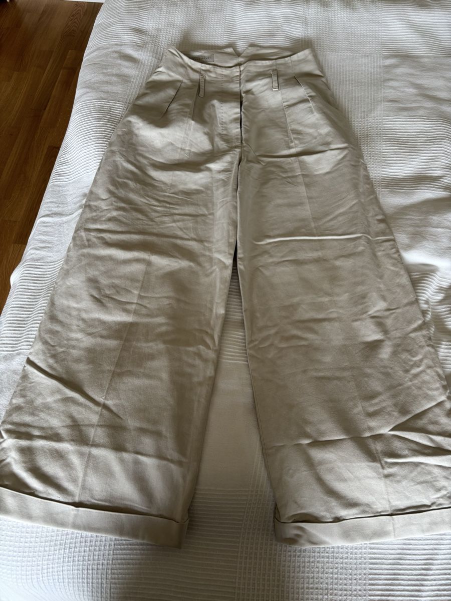 Stella McCartney Pantaloni: stella mccartney wide leg hose helles beige – Usato da Winkel venduto da Zimtguetzli 1