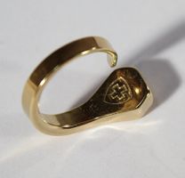 Hufnagel Fingerring Schweizer Kavallerie Armee vergoldet