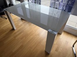 Glas-Esstisch 160 × 90 cm