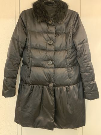 Original Prada Vintage Daunenjacke, Fellkragen: schwarz M/L