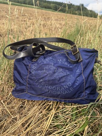 Campomaggi Reisetasche / Weekender – Blau mit Lederdetails