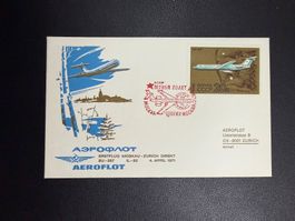 Aeroflot Erstflugbrief Moskau-Zürich 1971