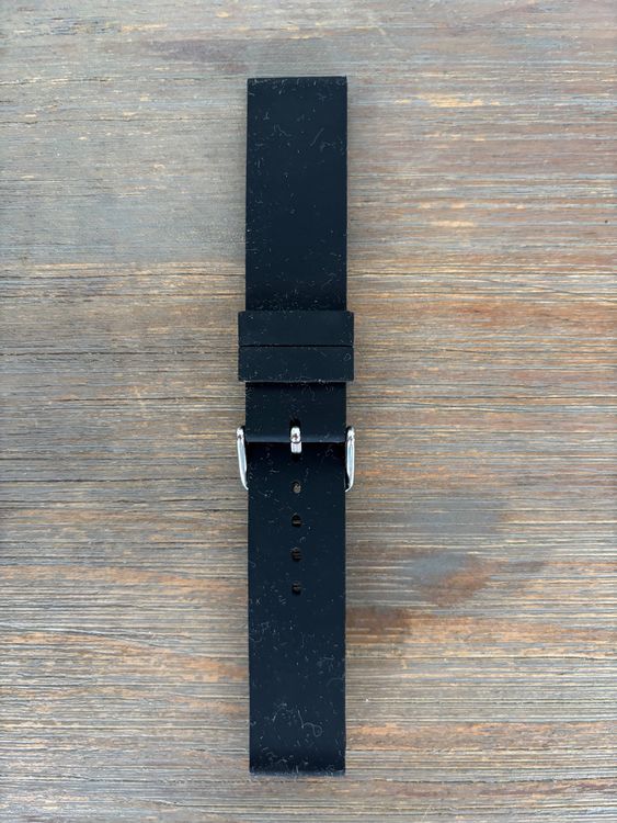 Kautschuk Uhrenarmband schwarz 20mm 3