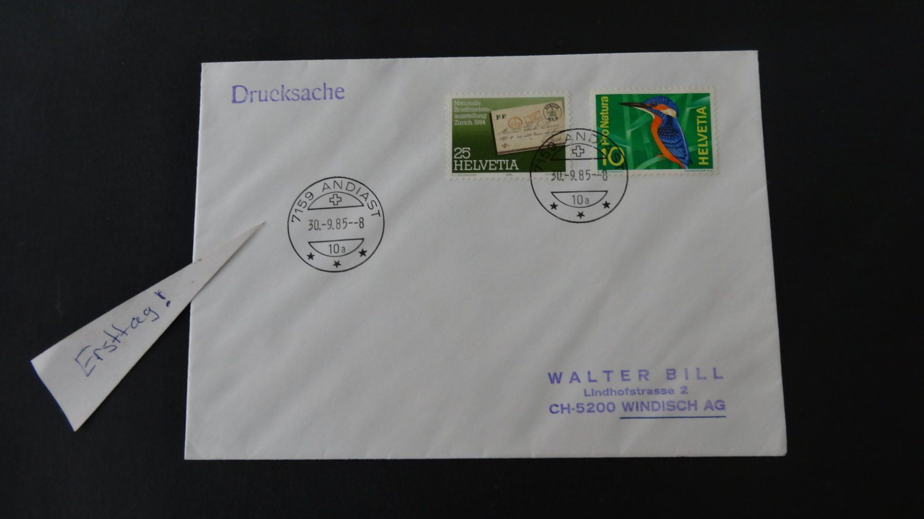 Tutti i francobolli: ANDIAST/GR Ersttag PLZ 7159 !!  30.9.85  98 – Usato da Anwil venduto da larks