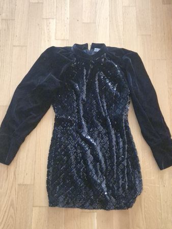 Zara Dress, Size M, Black Velvet, Sequin — Party Season!