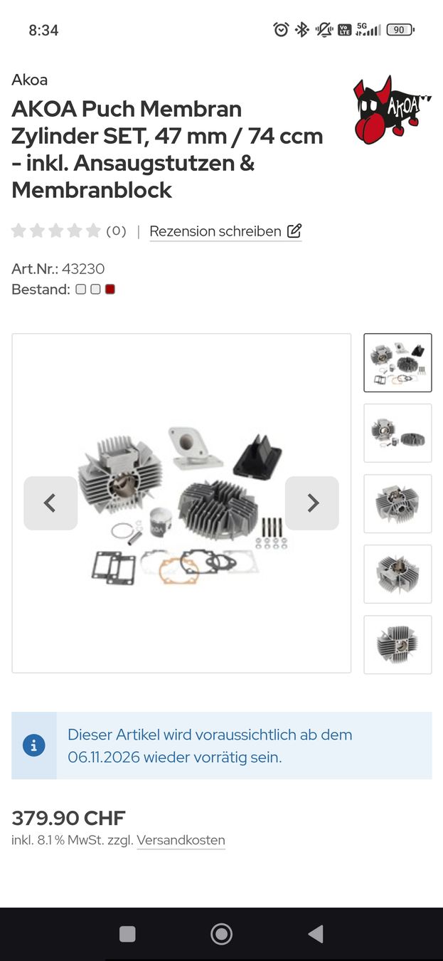 Sonstiger Industriebedarf: akoa 47mm polini italkit killer – Neu und originalverpackt aus Büsserach von Karri