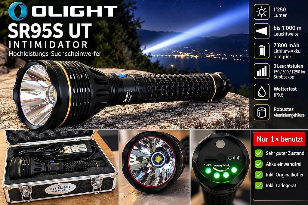 Lampes: OLIGHT SR95S UT Intimidator  mit Originalkoffer – D'occasion à Langendorf par Mali125