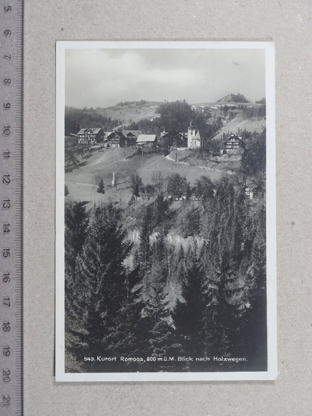 Cartoline postali: Romoos, Blick nach Holzwegen, Feldpost BATAILLON No. 44 – Usato da Lenzburg venduto da fh1