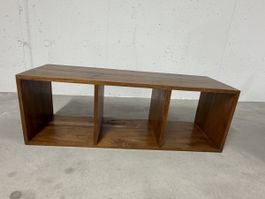 Teak Cube Shelf Unit 3 Compartments