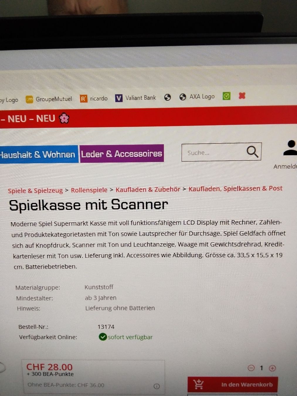 Spielzeuge: Spielkasse mit Scanner – Gebraucht aus Derendingen von niesenspitz01 6