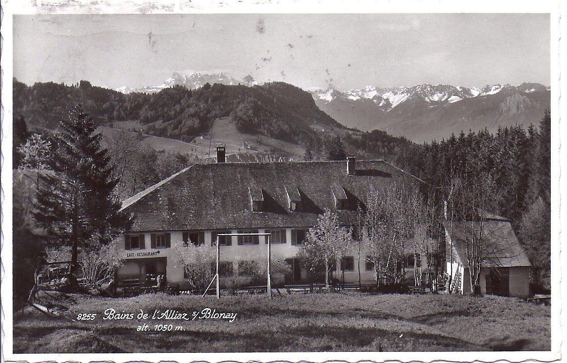 Cartoline postali: BAINS DE L' ALLIAZ s/ BLONAY – Usato da Les Verrières venduto da Scampi0