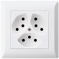 Prise Hager ENC kallysto.line 3×T13 blanc