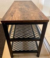 Schuhregal Holz & schwarzes Metall, 73 × 44 × 30 cm
