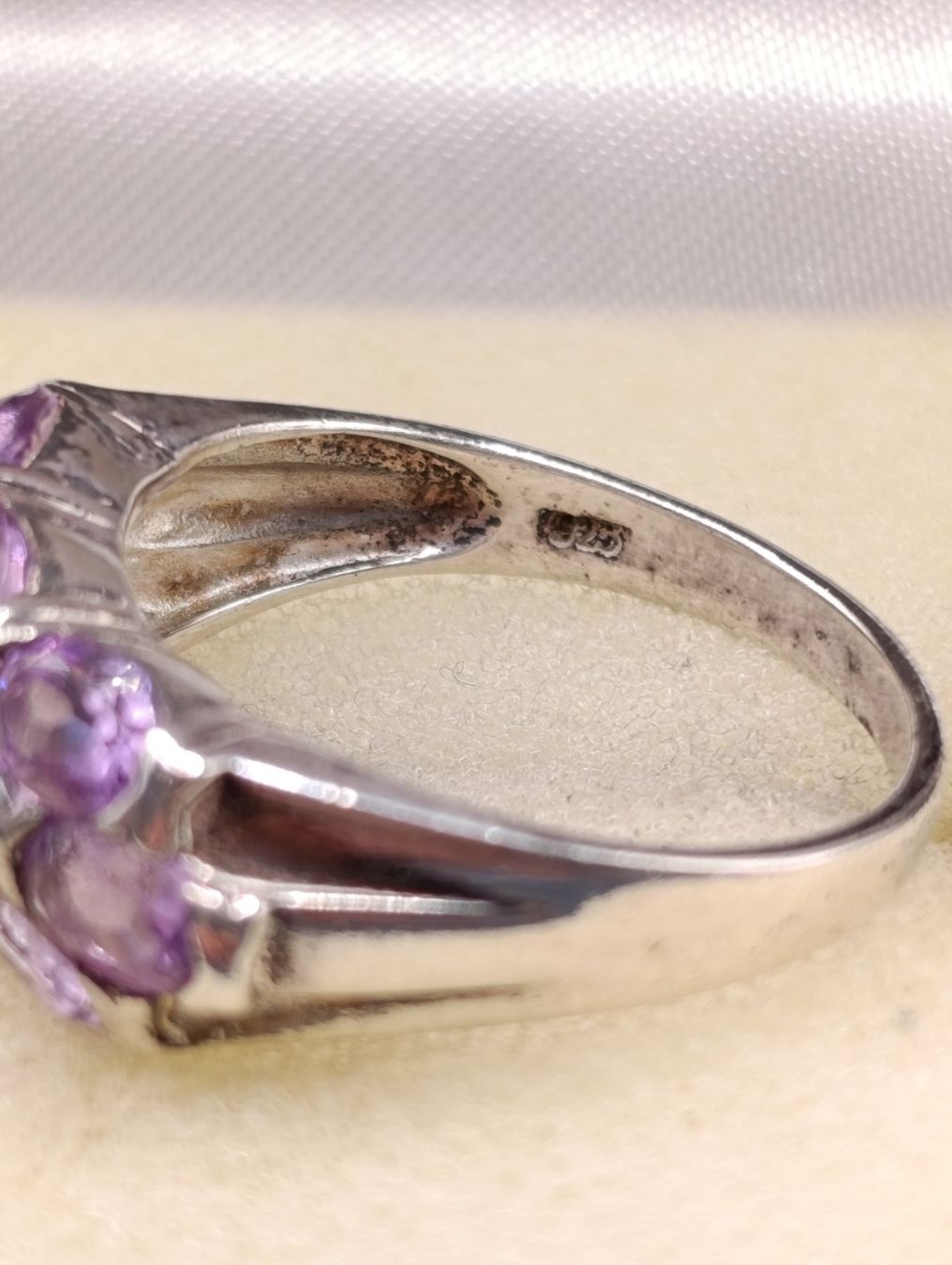 Anelli: Vintage 925er Silber Ring mit Amethyst Edelsteine Top – Usato da Steffisburg venduto da 1.Schmuckschatulle 3