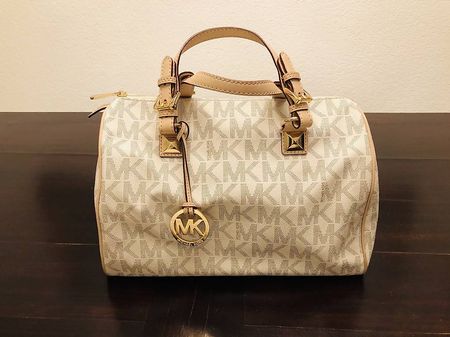 Original Michael Kors Grayson Large PVC Satchel - Vanilla