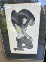 Gravure érotique numérotée et signée, Art érotique, rare!