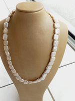 Elegante Süsswasserperlenkette, quadratische Perlen 50cm