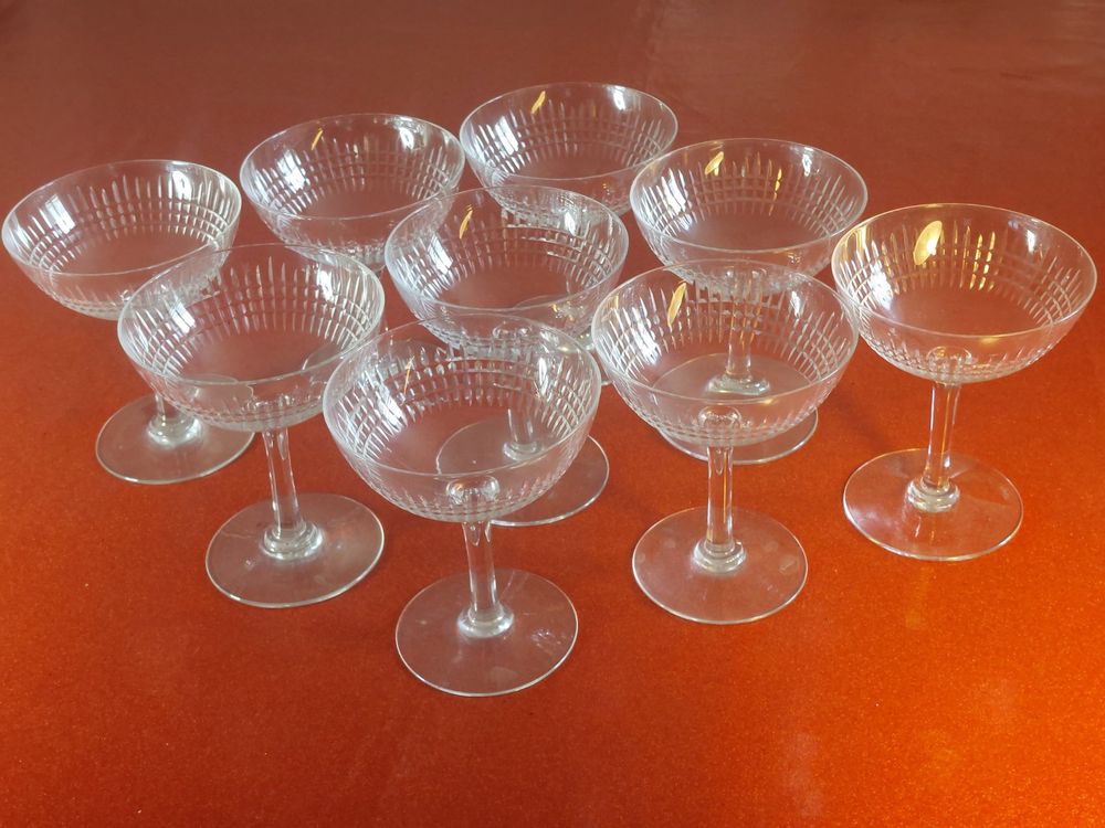 Série de 6 coupes à champagne vintage 70's - brocante