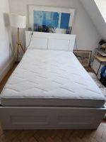 White Bed Frame with Drawers and Mattress Good Condition