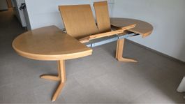 Runder Esstisch aus Massivholz ausziehbar 130-210cm