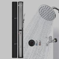 Solardusche 60L mit Handbrause und Themometer schwarz/silber
