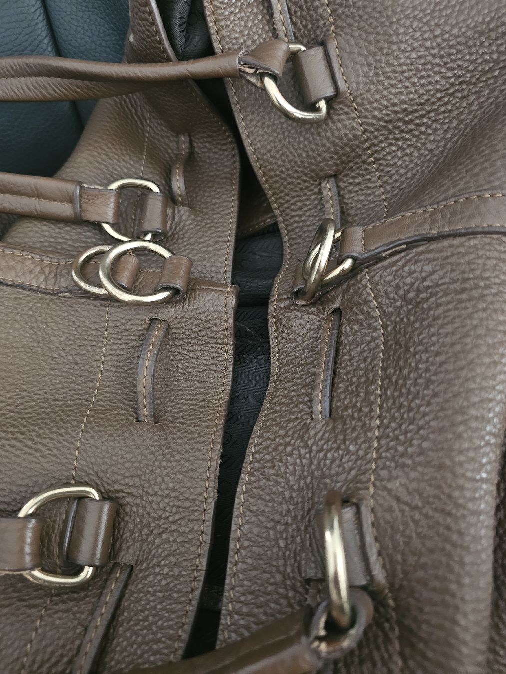 Prada Borse da donna: Prada Leder-Tasche Dunkelbraun – Usato da Zunzgen venduto da Fleksi 8