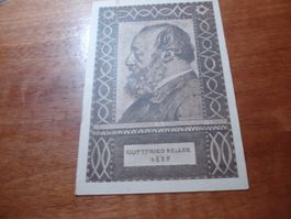 Bundesfeierkarte 1919, Gottfried Keller, Ganzsache, ungelau