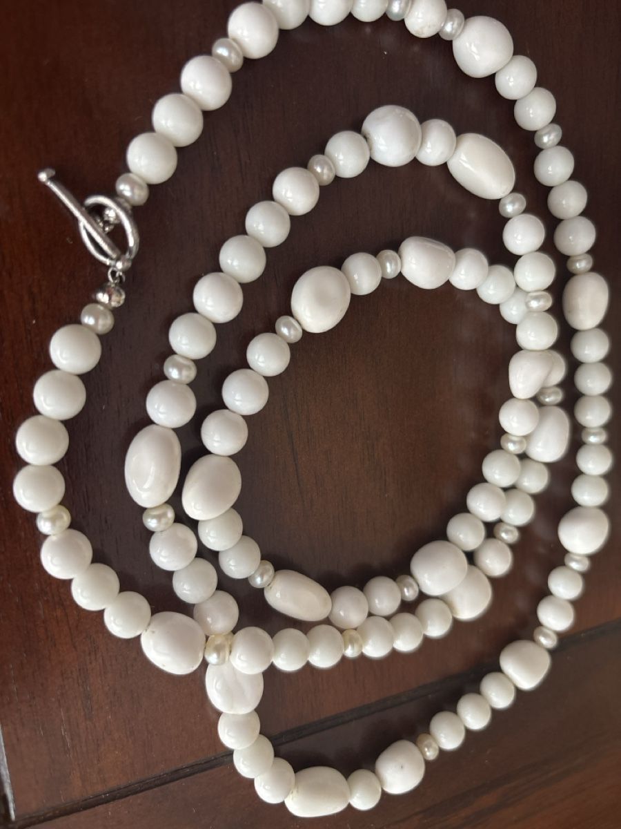 Catenine: Wunderschöne Kette weiss mit Perlen – Nuovo (secondo la descrizione) da Pratteln venduto da sab_whk9 1