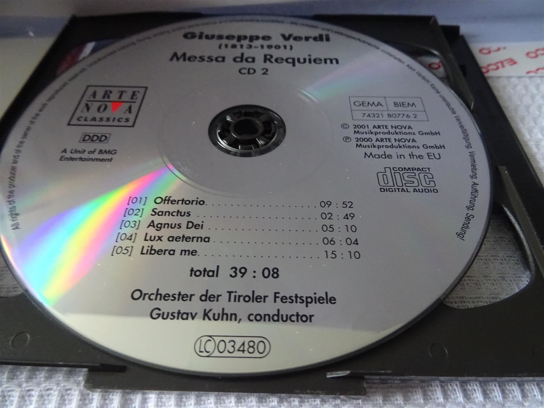 CD: Verdi, Messa da Requiem, 2 CDs – Usato da Bilten venduto da Bora3 4