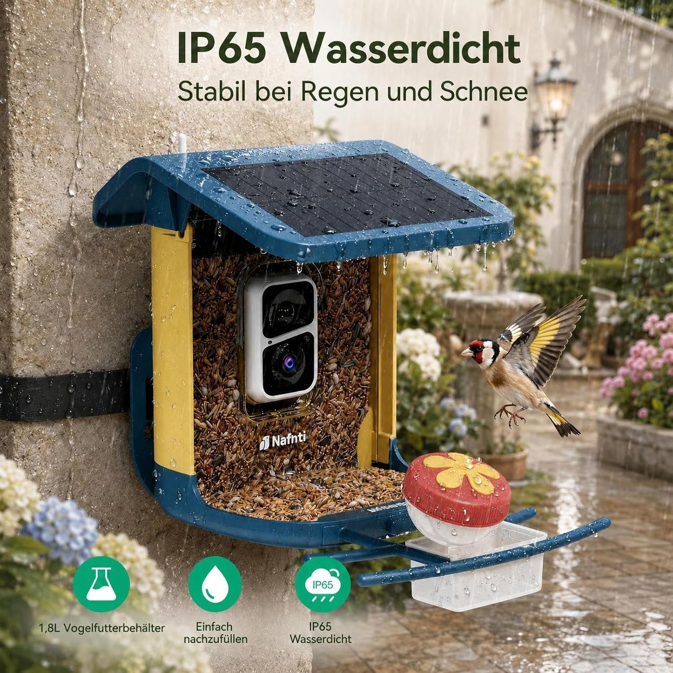 Casette per uccelli: Vogelhaus mit Kamera Solar 2K HD KI Vogelerkennung – Nuovo e nell'imballaggio originale da Dietikon venduto da Abverkauf10 5