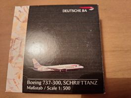 Boeing 737-300 Deutsche BA Schrifttanz 1:500 Herpa Wings
