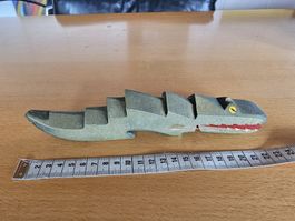 Holzkrokodil beweglich von Ostheimer grün 