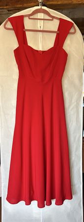 Red Elegant Midi Dress