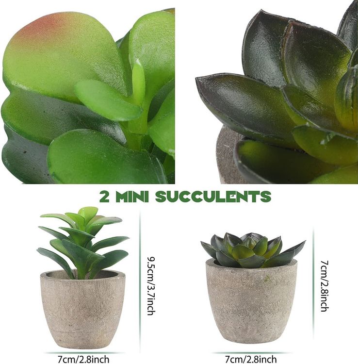 4 Stück Künstliche Pflanzen, Mini Kunstpflanze