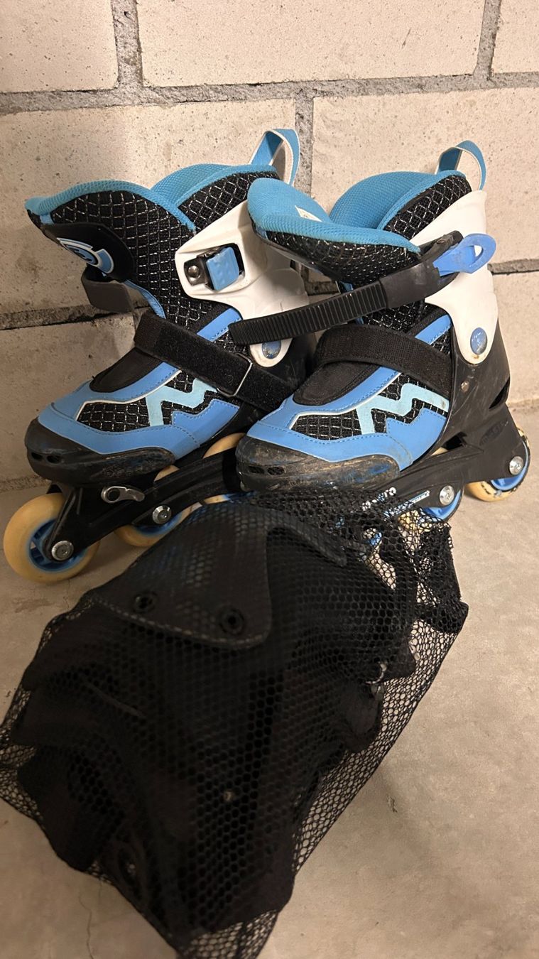 Inline-Skating & Rollschuhe: Inline Skates Micro blau schwarz gebraucht mit Schoner – Gebraucht aus Bonstetten von Oksank 1
