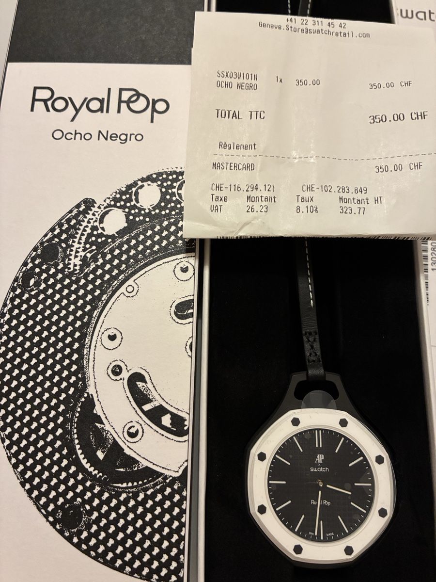 Swatch Orologi: Swatch Royal Pop Ocho Negro – Nuovo e nell'imballaggio originale da Genève venduto da Nim_2021 2