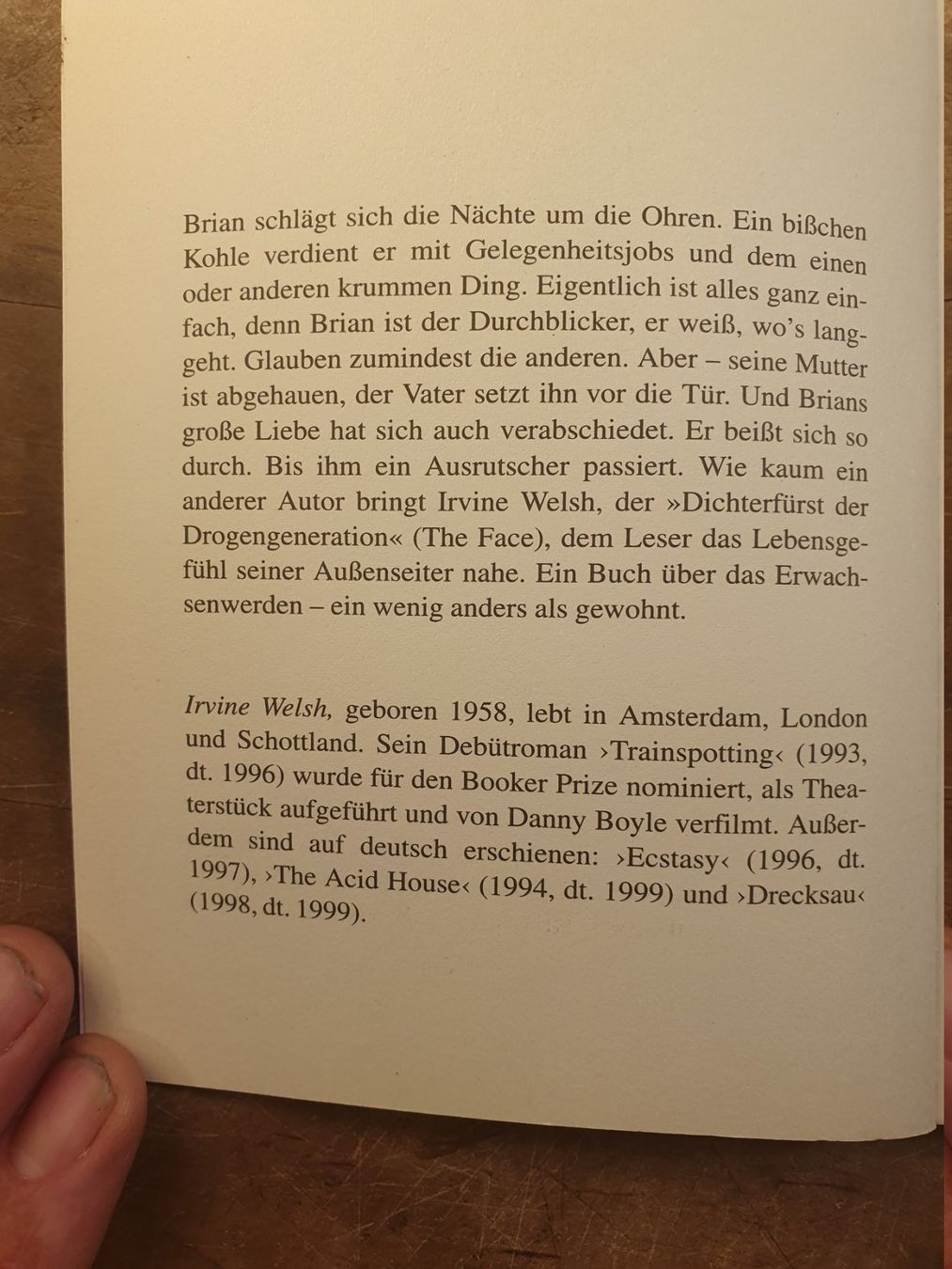 Livres: Der Durchblicker - Irvine Welsh – D'occasion à Zürich par loosebone 1