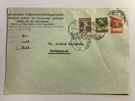 Tell & Tellknabe auf Brief, Stempel BERN FIL / BECKENRIED