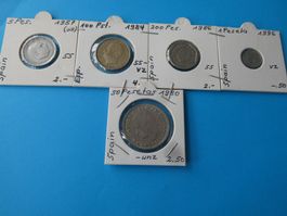 Spanien, Konvolut alte Münzen 1957-1996   meist unzirkuliert