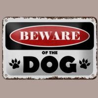 🔥 BEWARE OF THE DOG Hunde Blechschild 🎀 12x18cm OVP 🔥