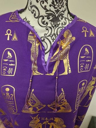 Ägyptisches Kleid, Pharao Design, violett gold, Gr. XL