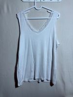 Weisses Top, Basic von Chicoree Gr. XL mit Spitzenrand