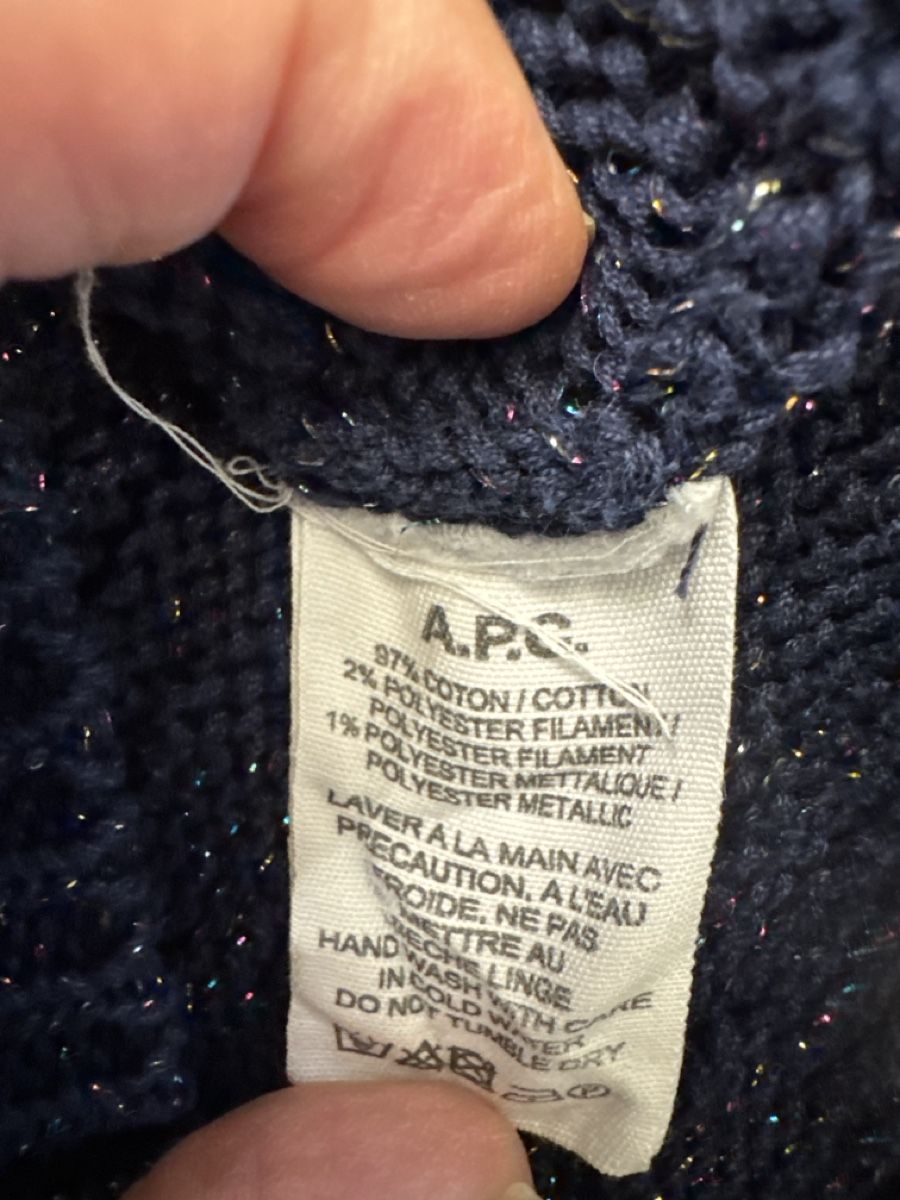 Apc Maglioni & Felpe: Pull A.P.C. bleu en coton maille texturée taille M – Usato da Genève venduto da Cicin 1