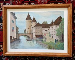 Peinture naïve sur panneau Yverdon