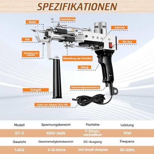 Tutte le macchine: Tufting Gun Starter Kit with 75cm Wooden Frame Complete – Nuovo e nell'imballaggio originale da Hundwil venduto da pak_b5sl 3