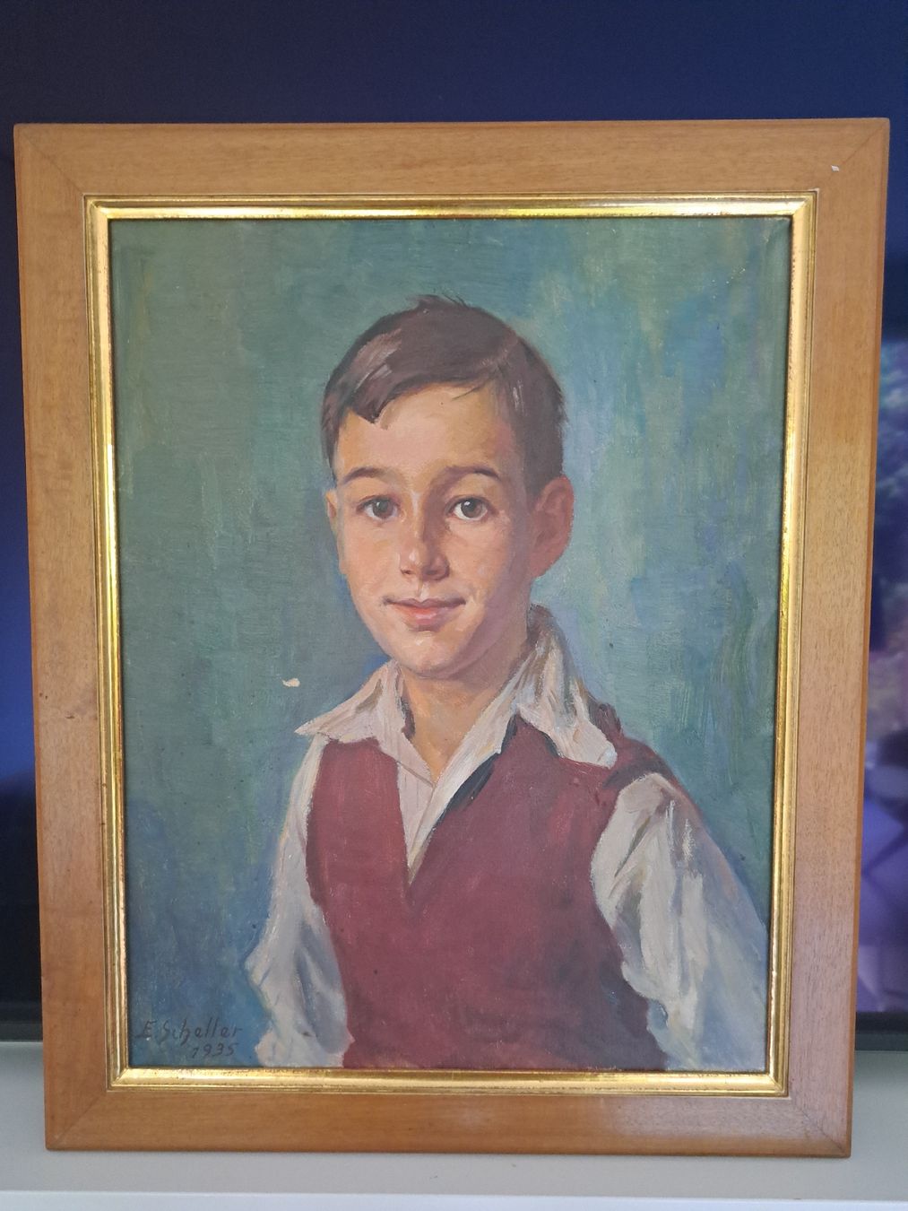 Dipinti: Ölbild Knabe E. Scheller 1935 – Usato da bad zurzach venduto da jue_5xhl