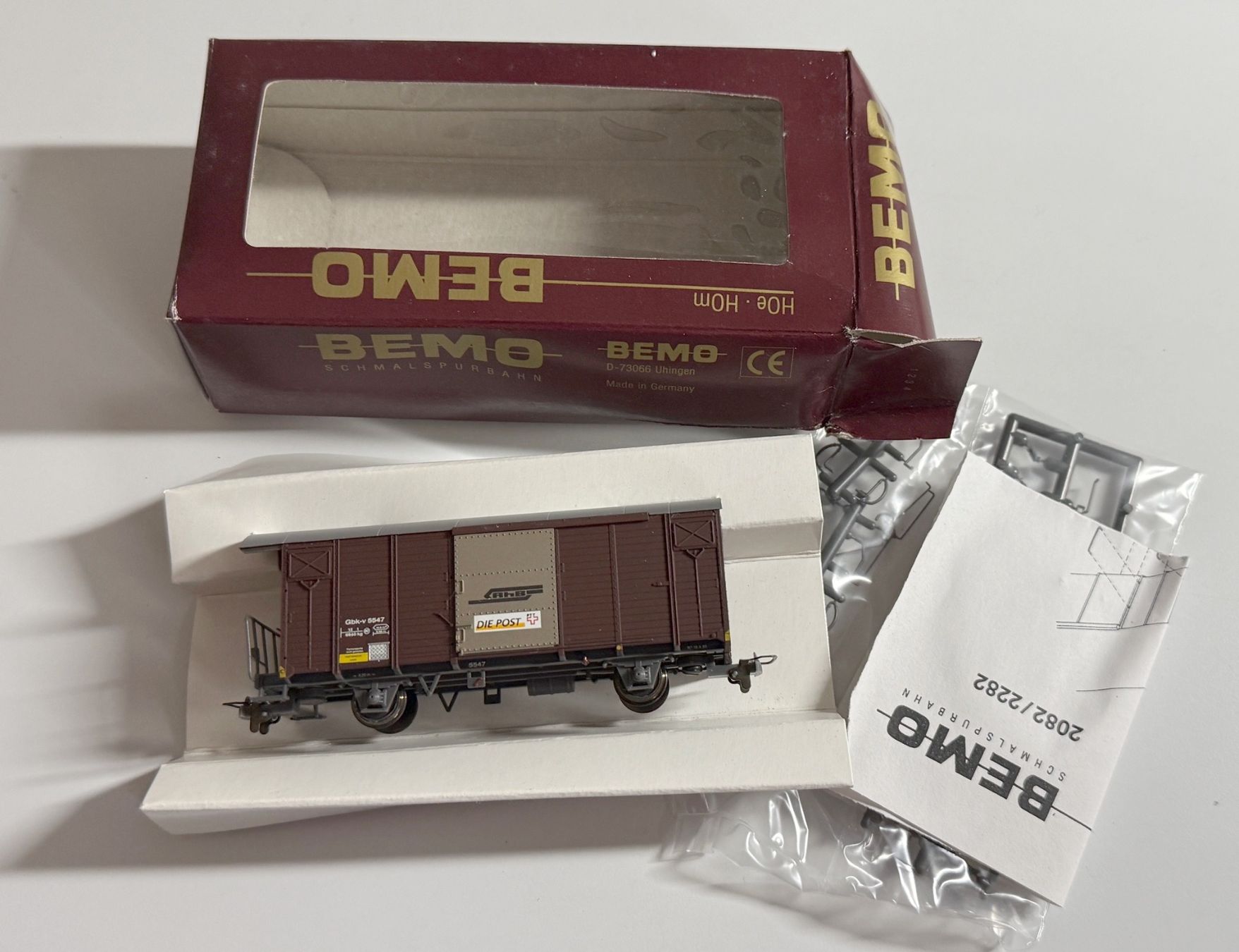 Bemo Modellini di ferrovie: Bemo RhB Gbk-v 5547 Postwagen – Nuovo e nell'imballaggio originale da Samedan venduto da Gischpel25 3